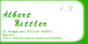 albert mittler business card